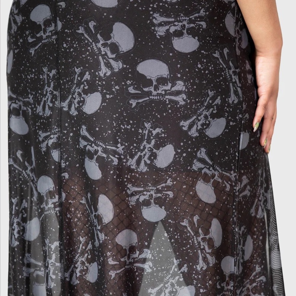 Killstar Waxwork Maxi Skirt Sheer Mesh Skulls Witchy Goth — image 2 of 7